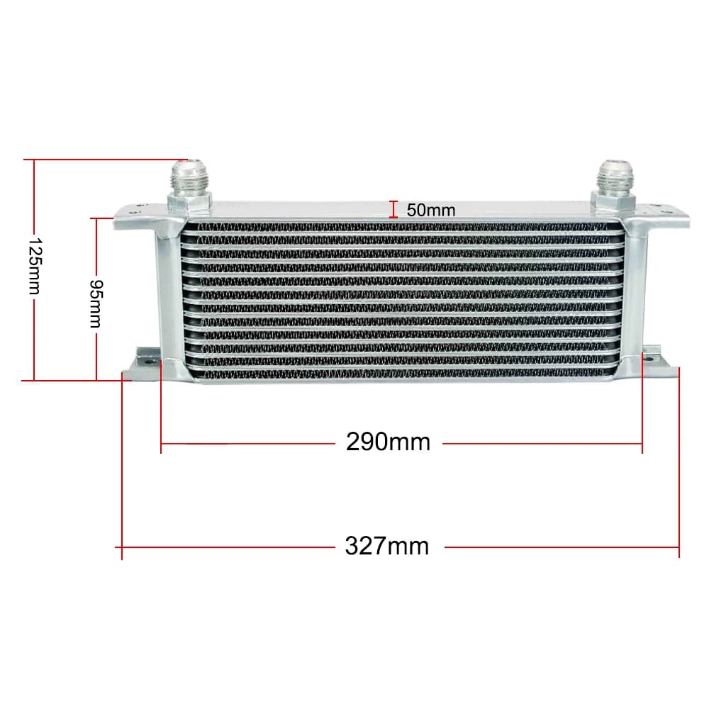 Adaptateur de SANDWICH universel | KIT de refroidisseur d'huile à 13 rangées + tuyau tressé en acier