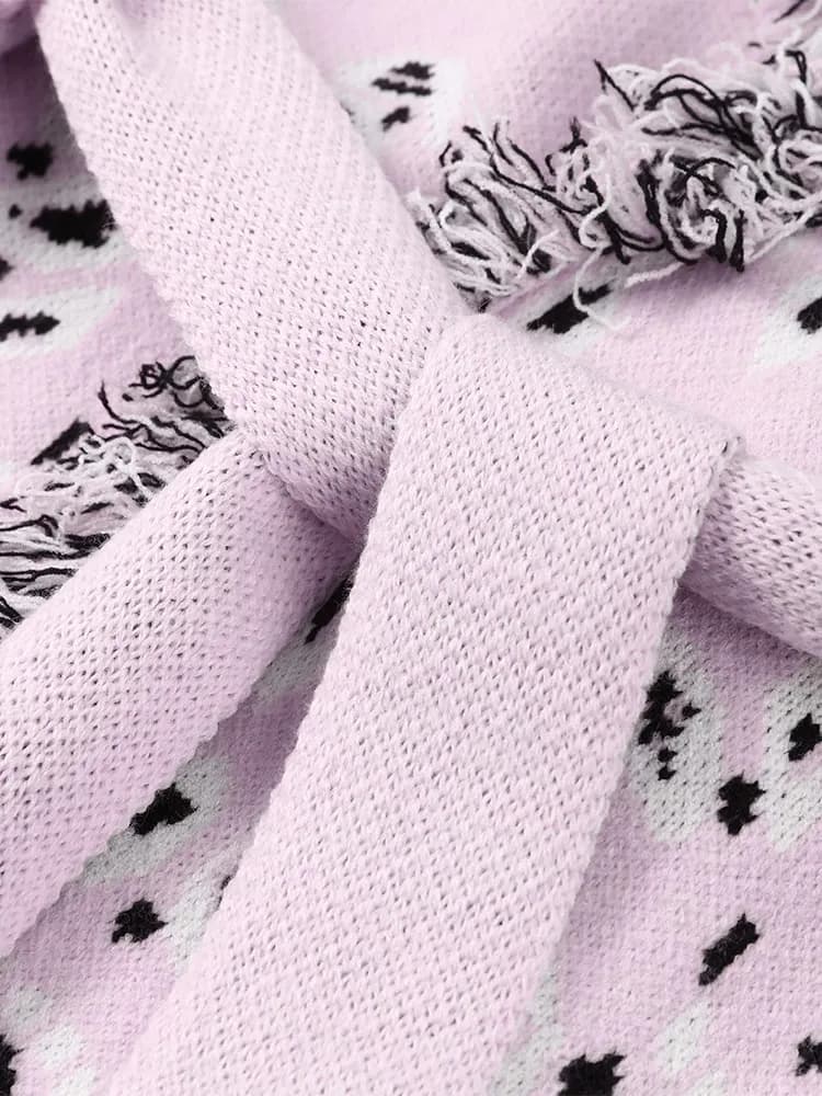 Cardigans tricotés en Jacquard pour femmes, ample, Patchwork, col en v, manches longues, épais et ch