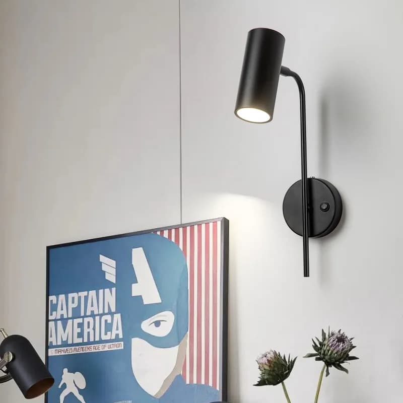 Applique murale rotative moderne salon fond mur LED lumière chambre chevet lumière allée longue pôle