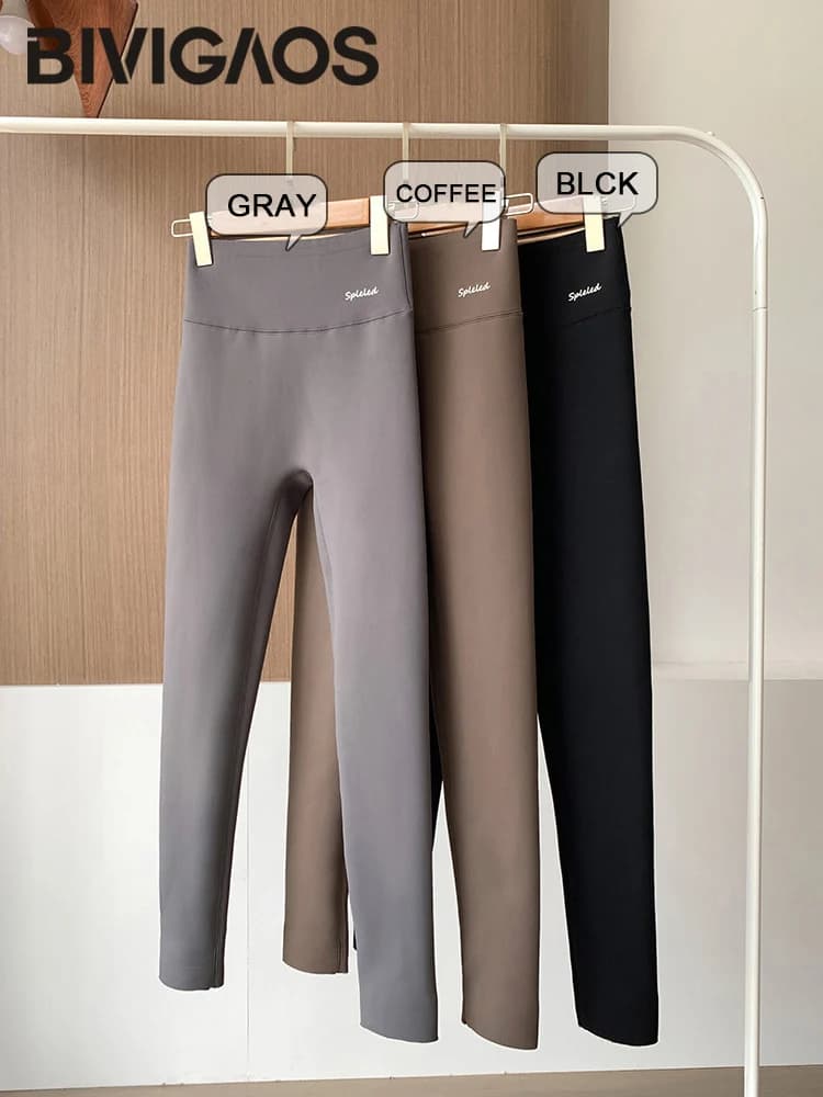 BIVIGAOS nouveau automne hiver alpaga velours requin Leggings femmes polaire épaissi chaud Leggings 