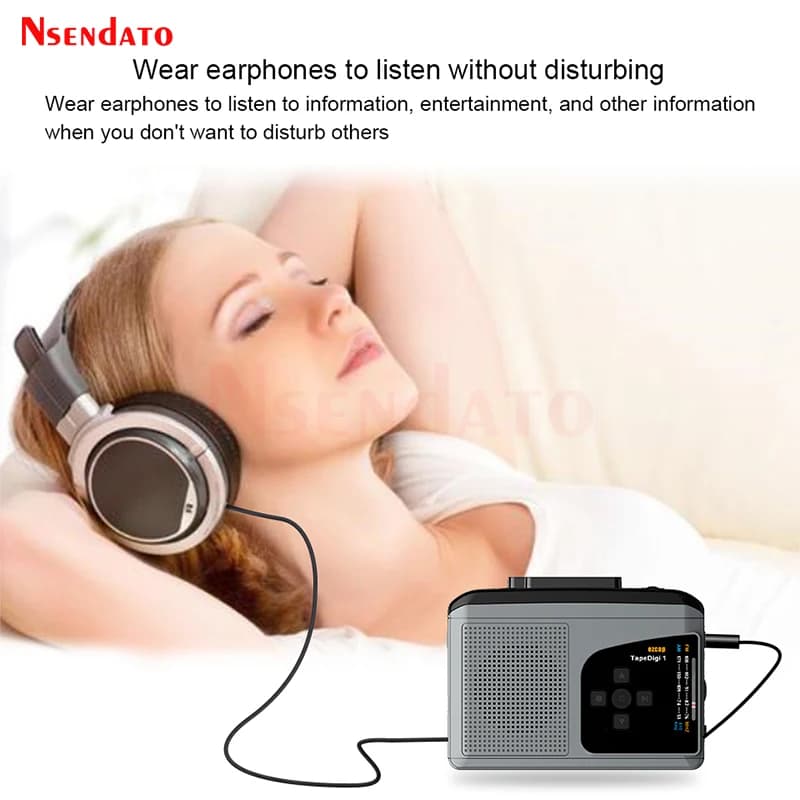 Ezcap234 Lecteur de cassettes original avec convertisseur MP3, haut-parleur, radio AM/FM, enregistre