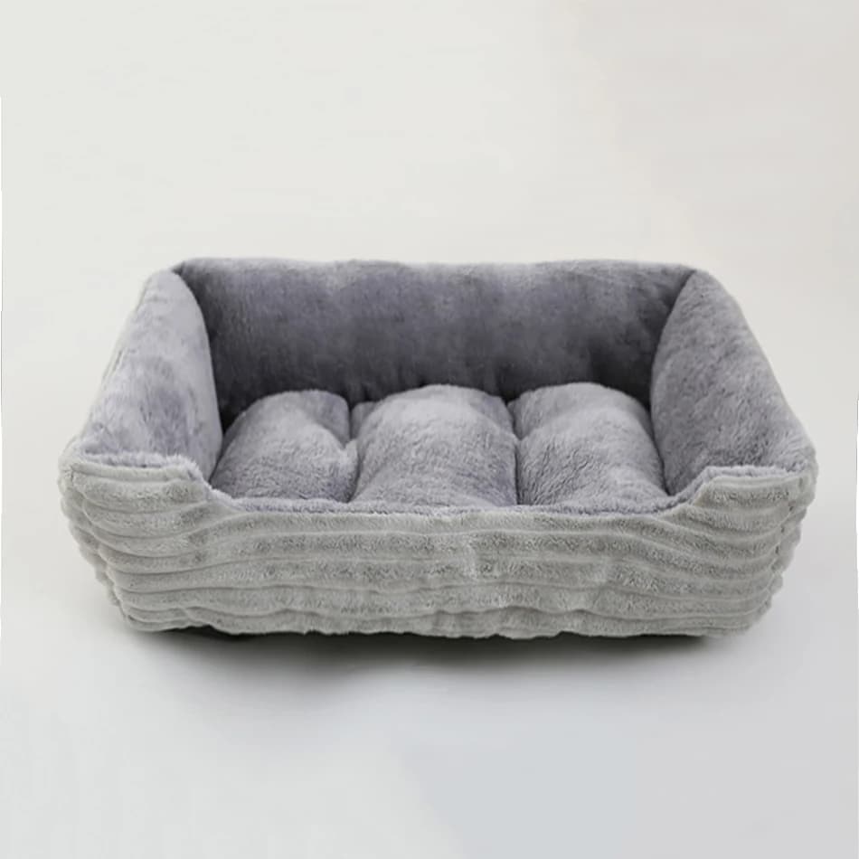 Lit pour chien et chat, niche carrée en peluche, canapé-lit pour chien de taille moyenne et petite, 