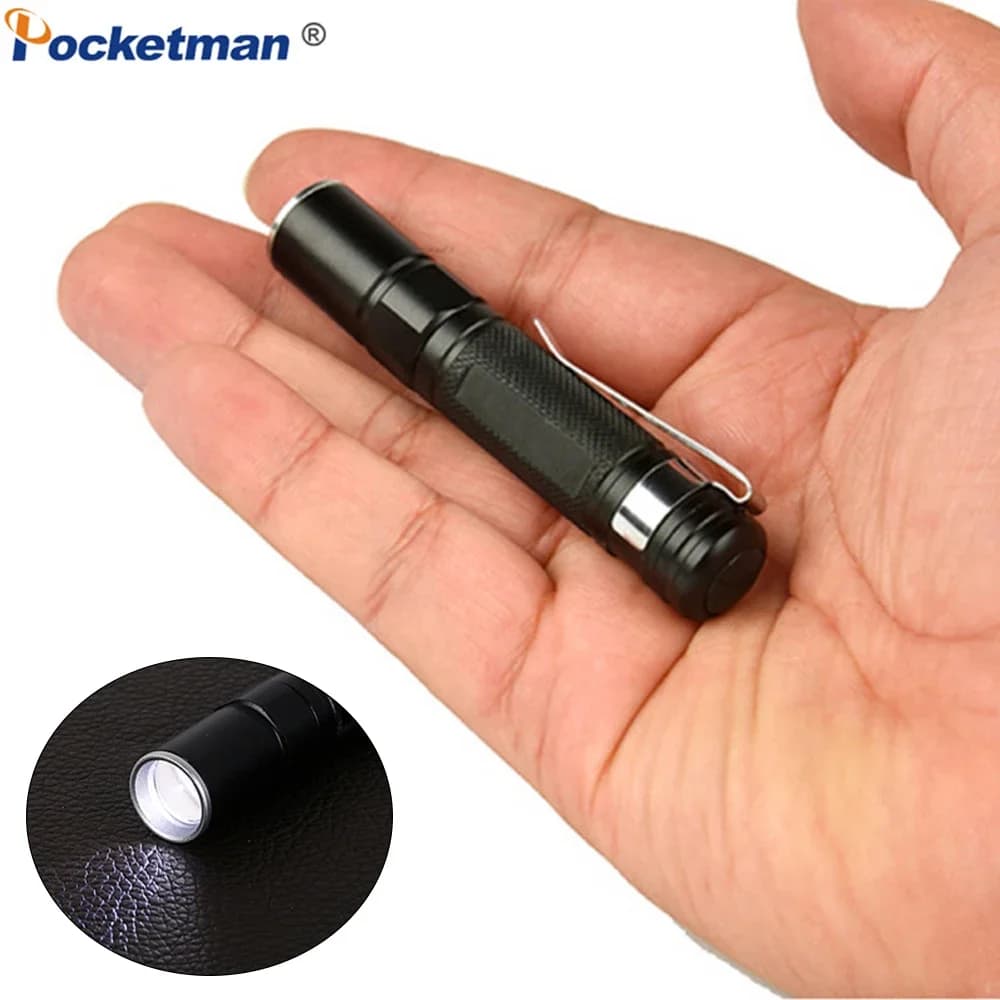 Mini lampe de poche à piles AAA, torche de poche, lumière de stylo d'urgence, lampes de poche super 