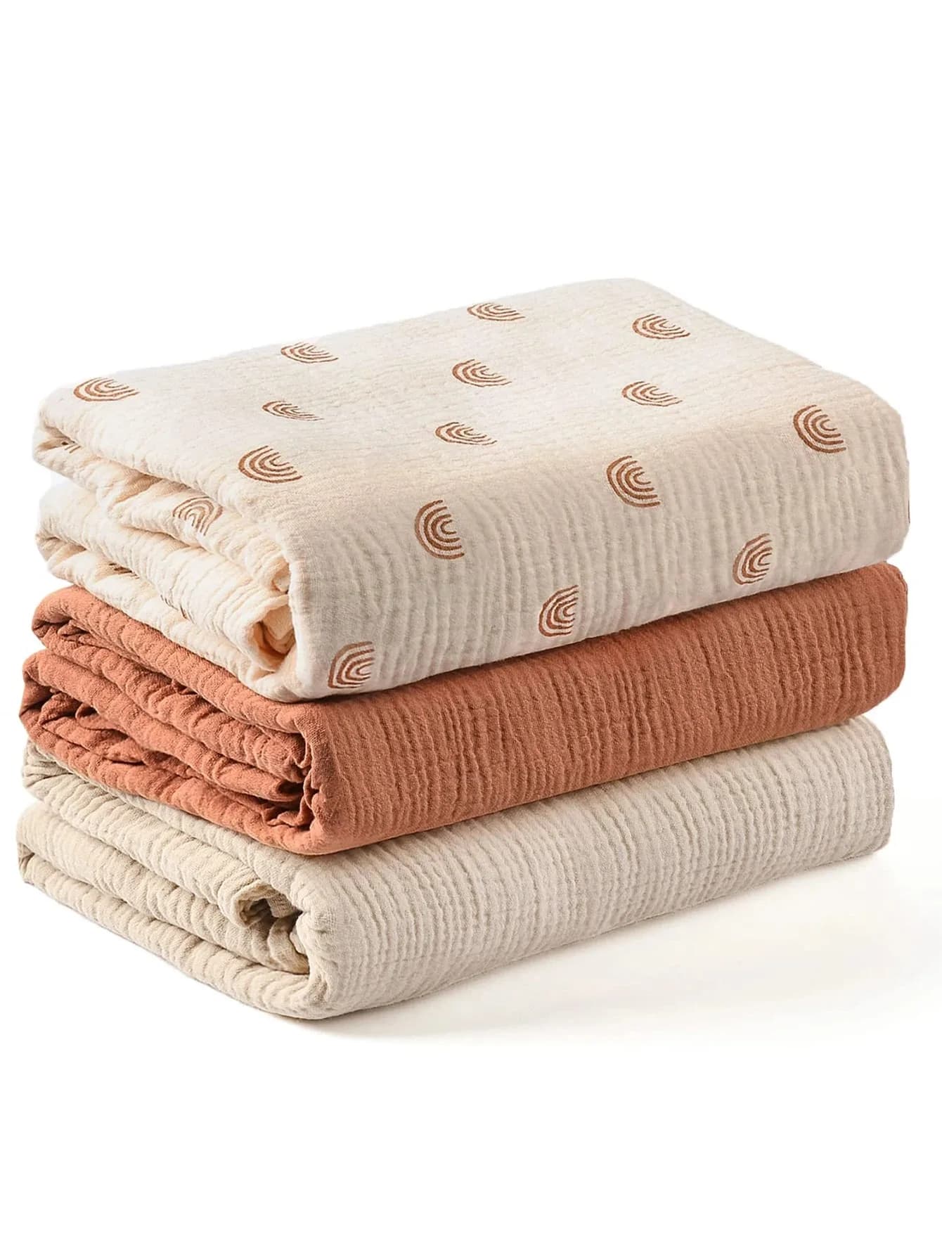 Lot de 3 langes en mousseline pour bébé, doux et respirants, pour nouveau-nés, garçons et filles