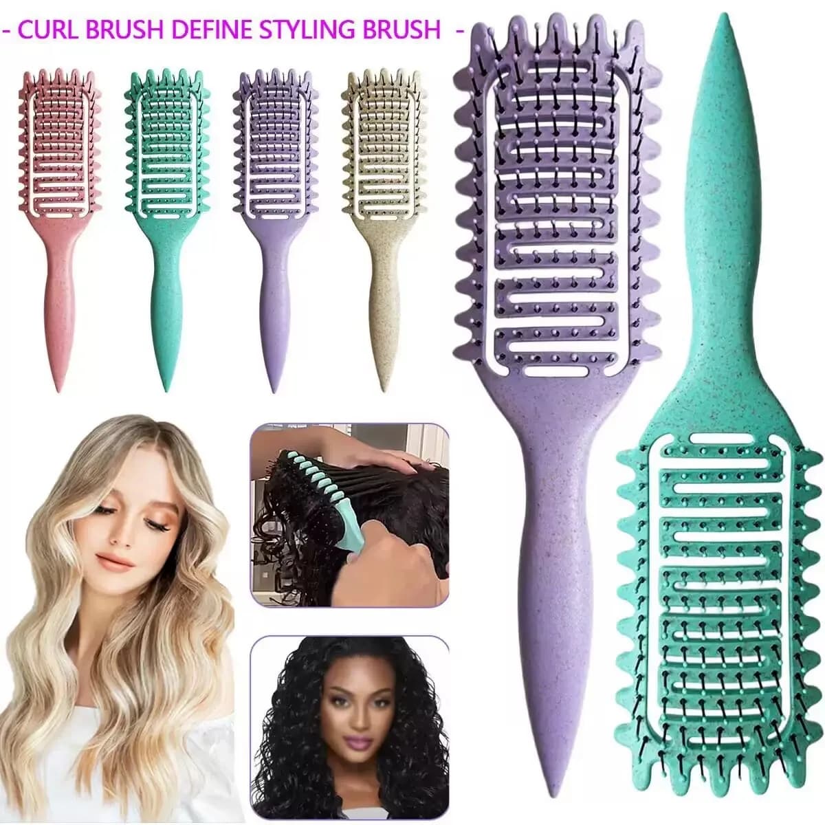 Peigne de Massage pour cheveux, brosse à cheveux en Nylon, brosse à cheveux bouclée démêlante pour S