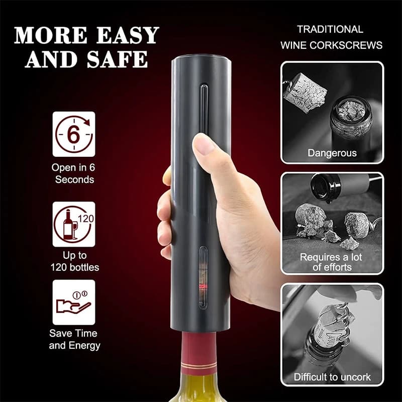 FLYMUYU ouvre-bouteille électrique Rechargeable avec coupe-feuille tire-bouchon automatique ouvre-bo