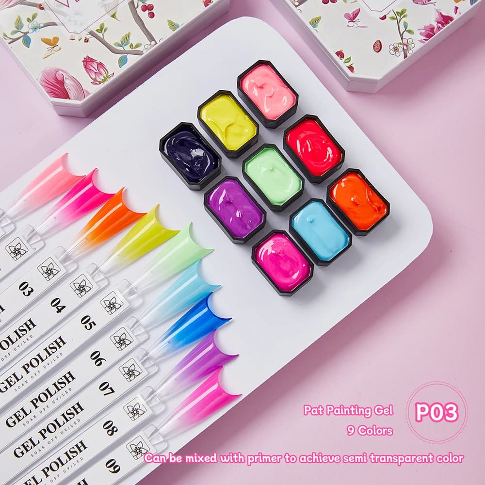 Vendeeni 9 couleurs tapotements peinture Gel vernis à ongles floraison transfert conception UV LED t