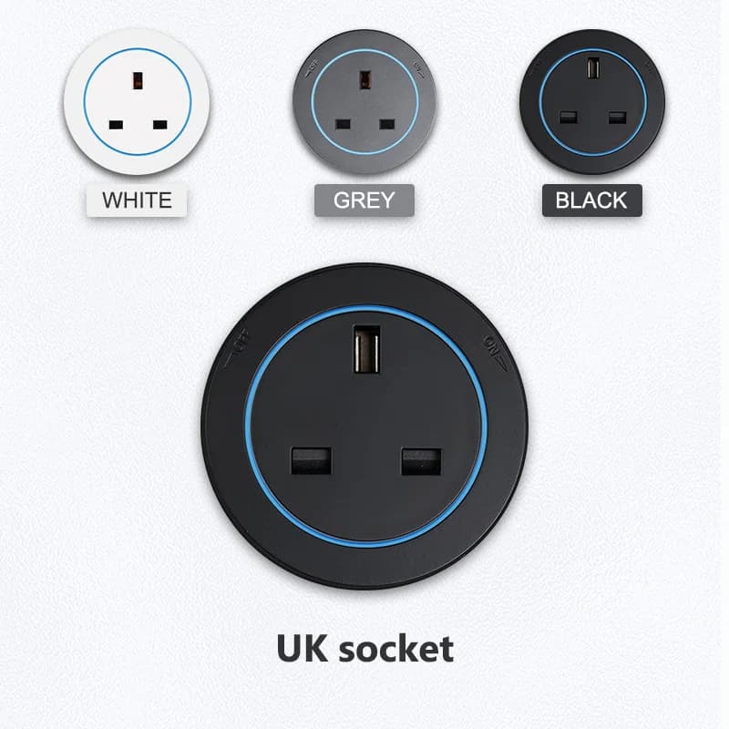 Prise électrique sur rail avec interrupteur pour cuisine, prise murale universelle UE US UK, adaptat