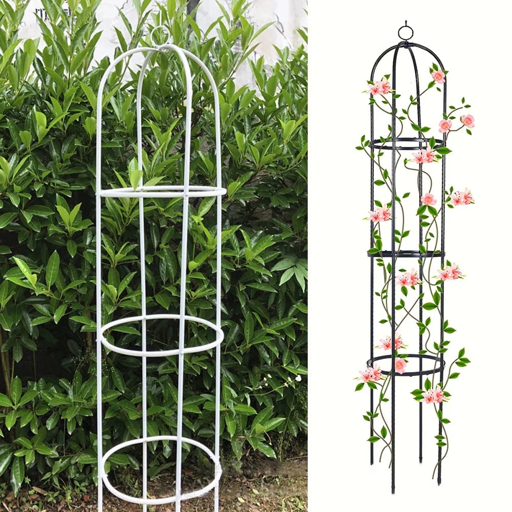 Treillis de jardin en métal réglable recommandé, vignes grimpantes et fleurs, support de plante en d