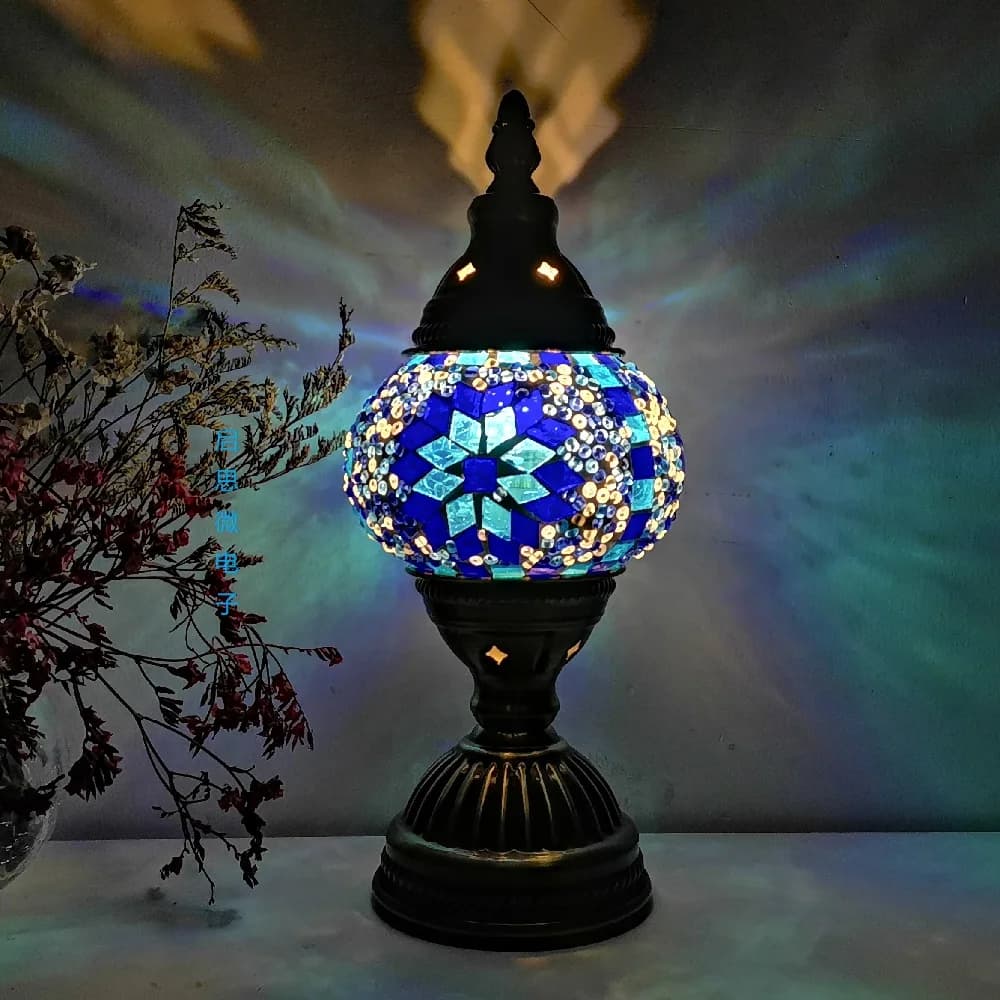 Lampe De Table en mosaïque Vintage Art déco fabriqué à la main Lamparas De Mesa mosaïque verre lit l