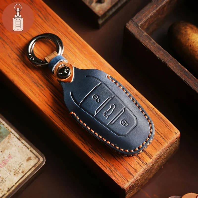 Porte-clés de voiture en cuir pour KIT, porte-clés, housse, accessoires, cristaux, C4, C4L, C6, 308,