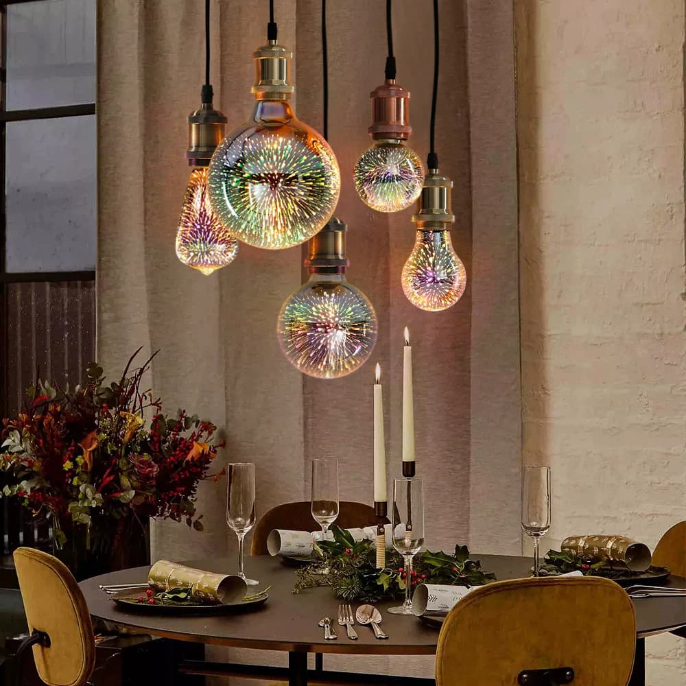 Décoration 3D LED Edison ampoule E27 6W 110V 220V Vintage étoile feux d'artifice lampe vacances veil