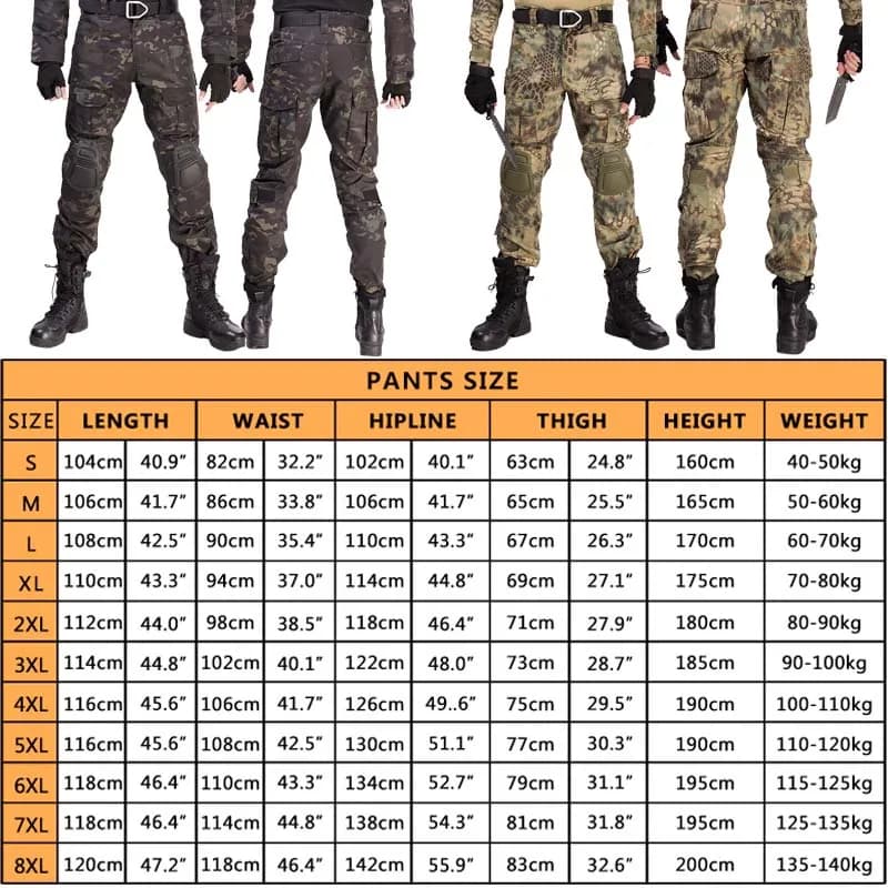 HAN WILD-Pantalon cargo grande taille pour homme avec coussinets, pantalon de camping multi-poches, 
