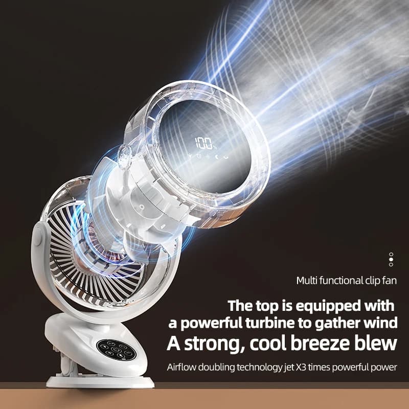 Ventilateur à pince à circulation avec télécommande, Mini ventilateur de bureau, grande capacité 400