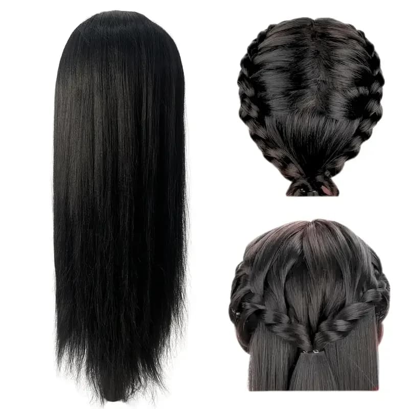 Tête de poupée de mannequin de cosmétologie pour la pratique du coiffeur avec support à pince gratui