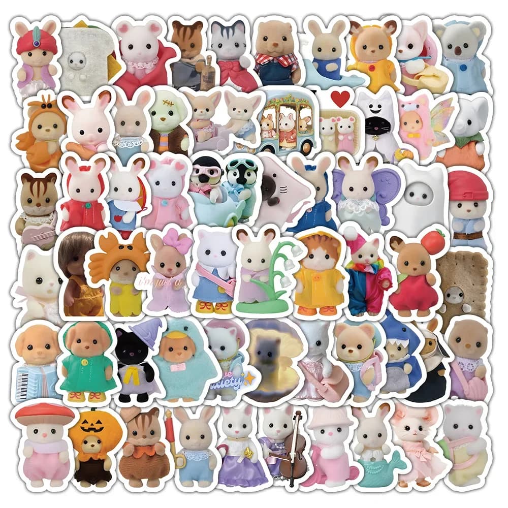 100/200 pièces Calico Critters autocollants ordinateur portable Scrapbook décoration Graffiti décalc