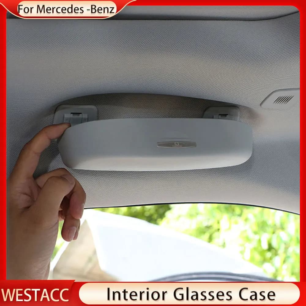 Boîte à lunettes de soleil de voiture pour Mercedes Benz, étui à lunettes, support pour Mercedes Ben