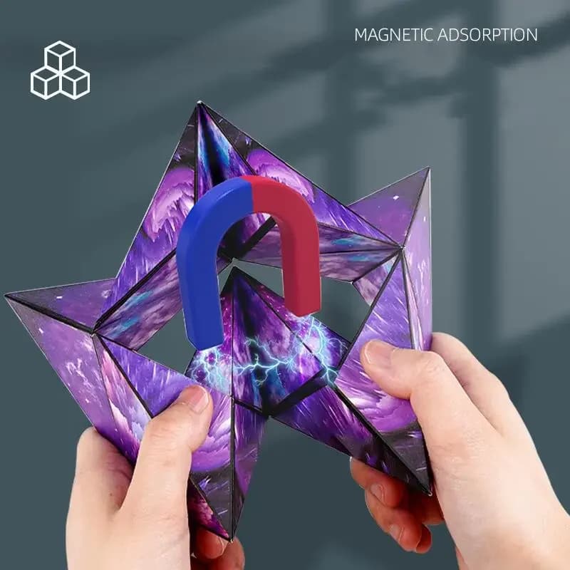 Cube Magique Magnétique Anti-souligné 3D, Variété Géométrique, Interchangeable, Puzzle à Rabat à la 