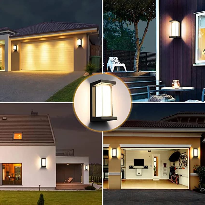Tuya-Applique Murale LED Extérieure Étanche IP65, Wifi, Double Abat-Jour à Gradation RVB, Aluminium,