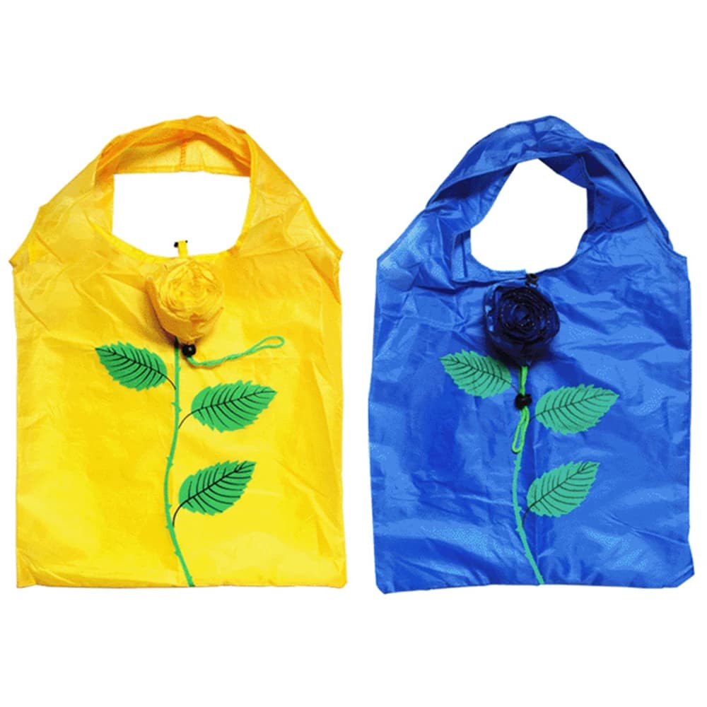 Sacs de courses à fleurs roses, organisateurs de rangement portables, en tissu Polyester, sac écolog