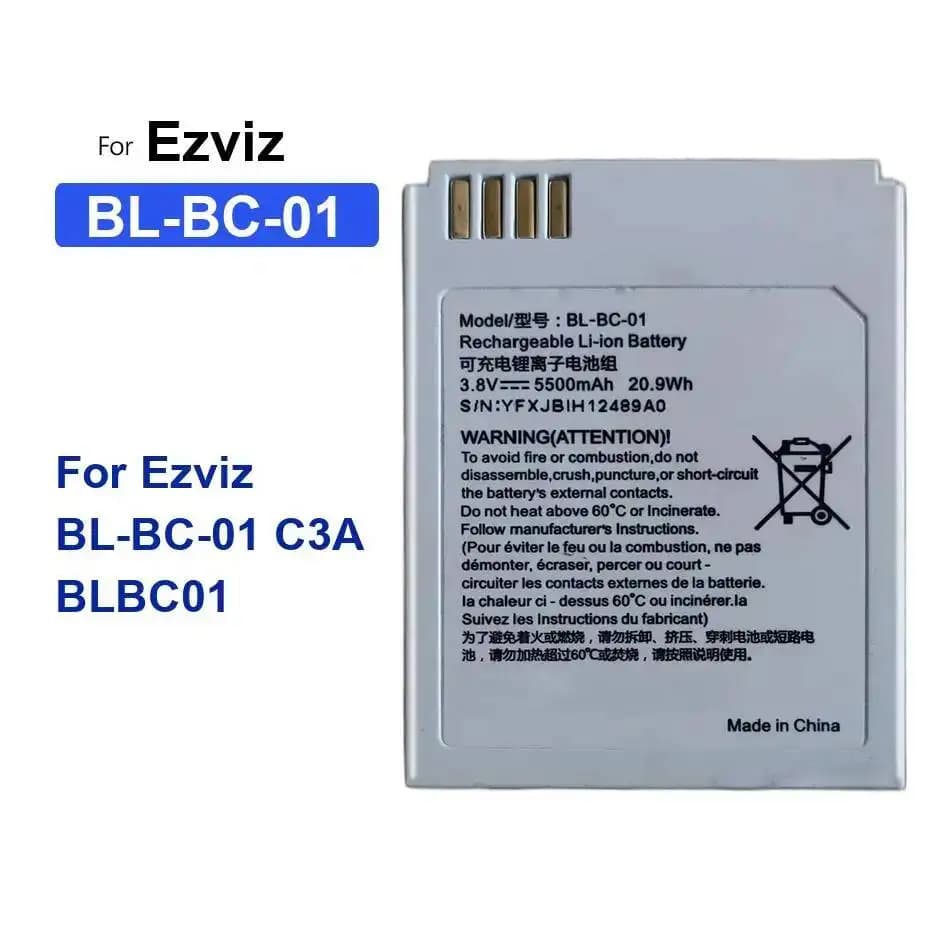Batterie de caméra de surveillance 5500mAh pour Ezviz BL-BC-01 C3A BLBC01, bonne performance à basse