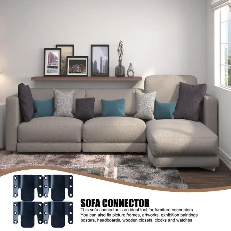 Connecteur de canapé sectionnel en acier inoxydable, support de verrouillage avec 24 vis pour meuble