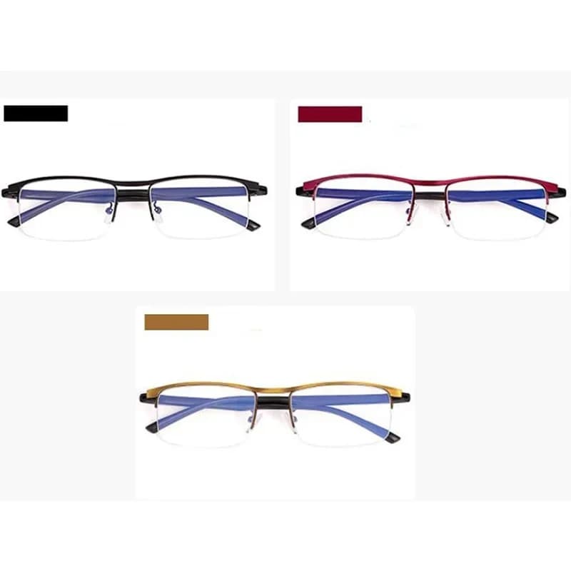 Lunettes de lecture multifocales progressives pour femmes et hommes, Anti-lumière bleue, demi-montur