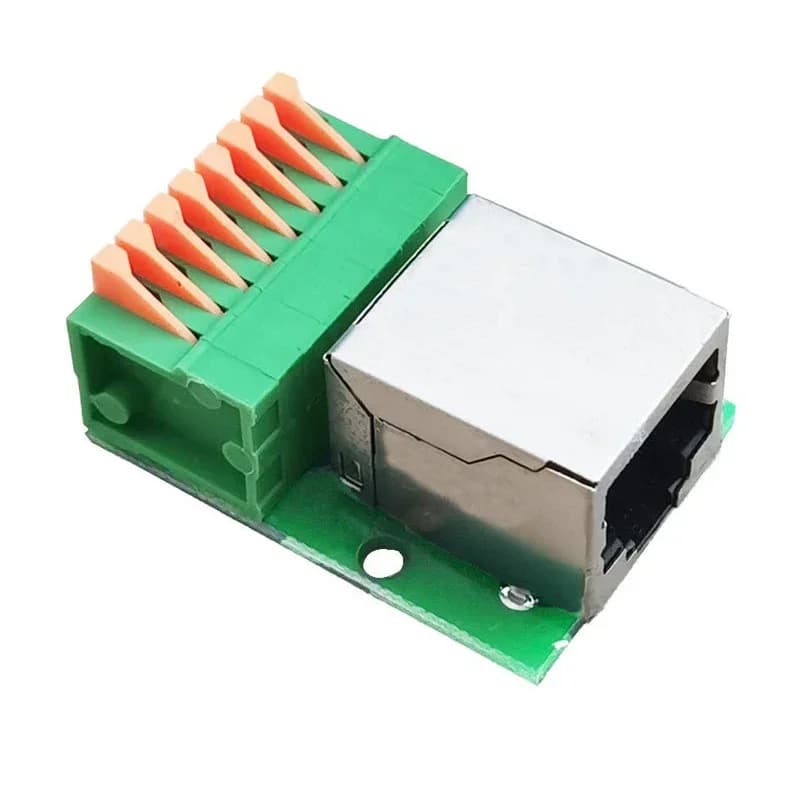 Adaptateur de carte terminale femelle RJ45 sans soudure pour ports réseau RJ45, avec guide de montag