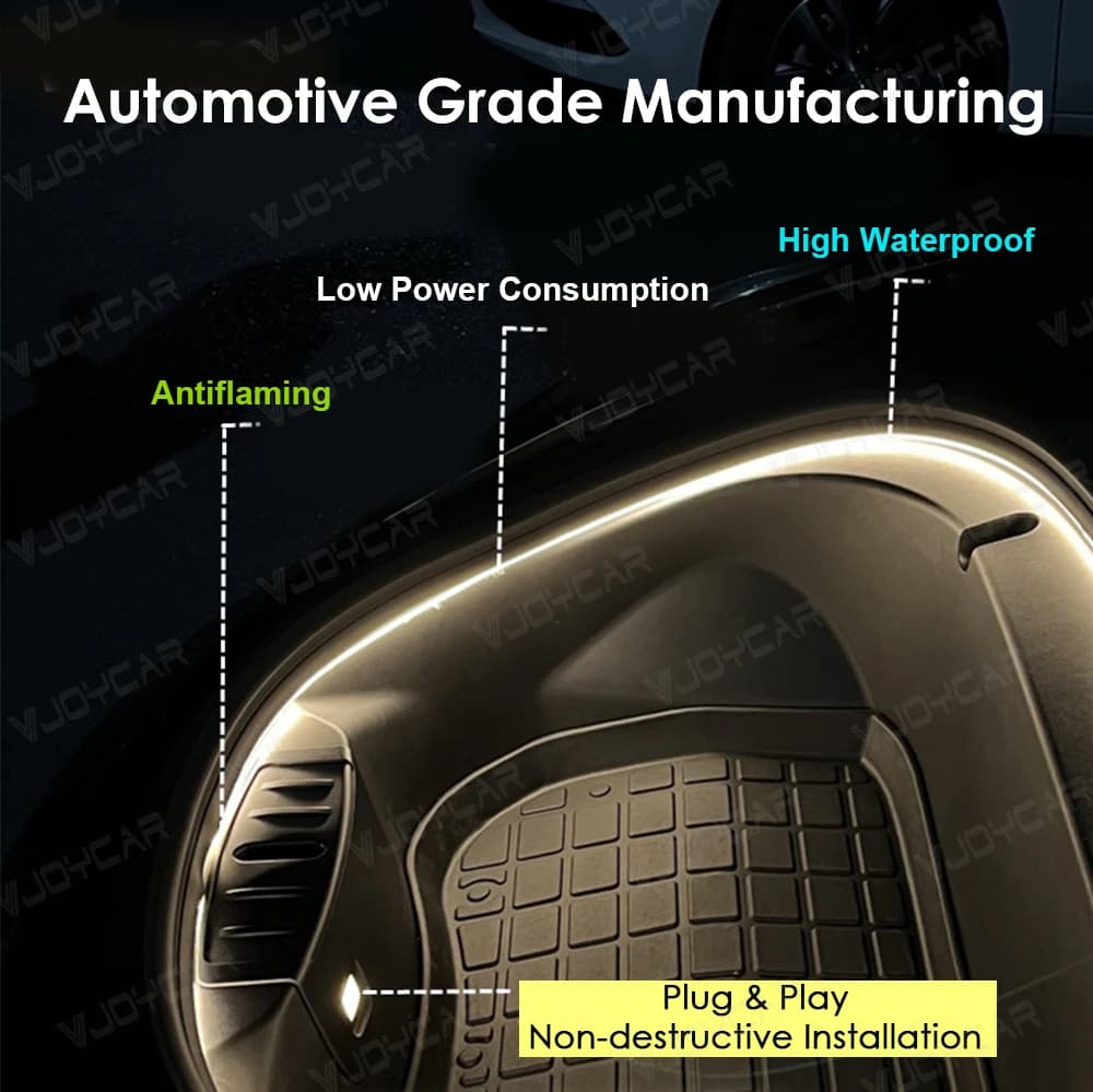 Bande LED lumineuse VJOYCAR pour coffre avant, éclairage modifié pour Tesla Model 3 Y S X 2018~2026,