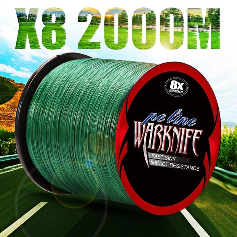 Warknife-Ligne de pêche multifilament tressée en PE, fil de pêche japonais à 8 brins, 6-300lb, 2000m
