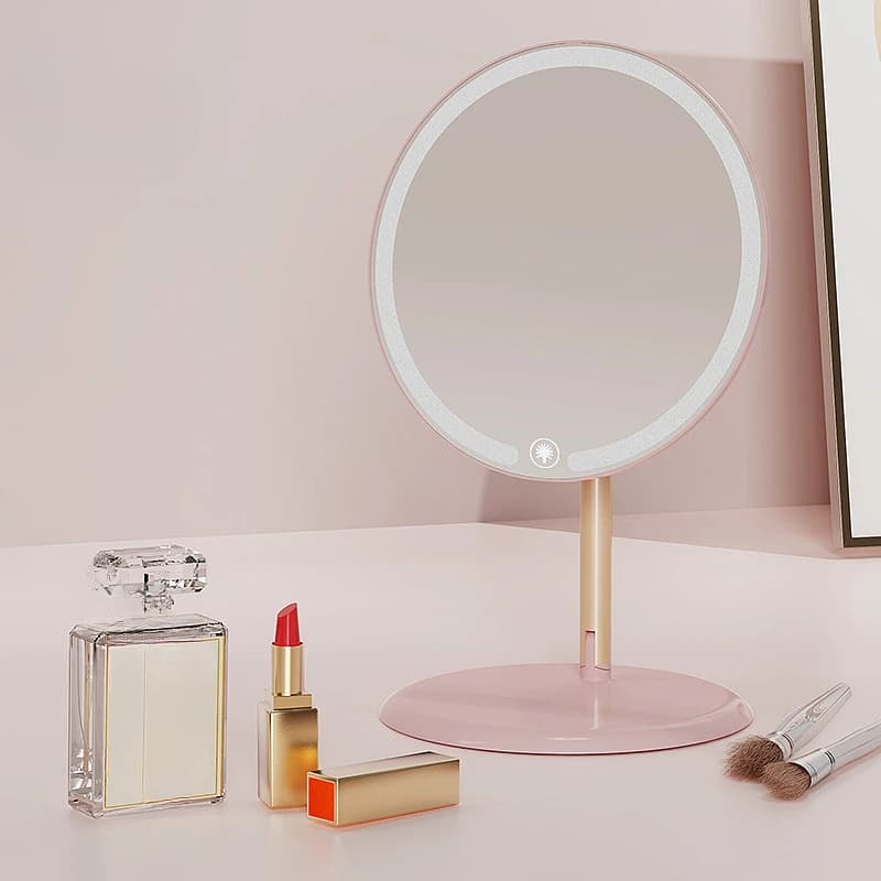 Miroir de maquillage avec éclairage, luminosité réglable, LED 3 couleurs, flexible multi-angles pour