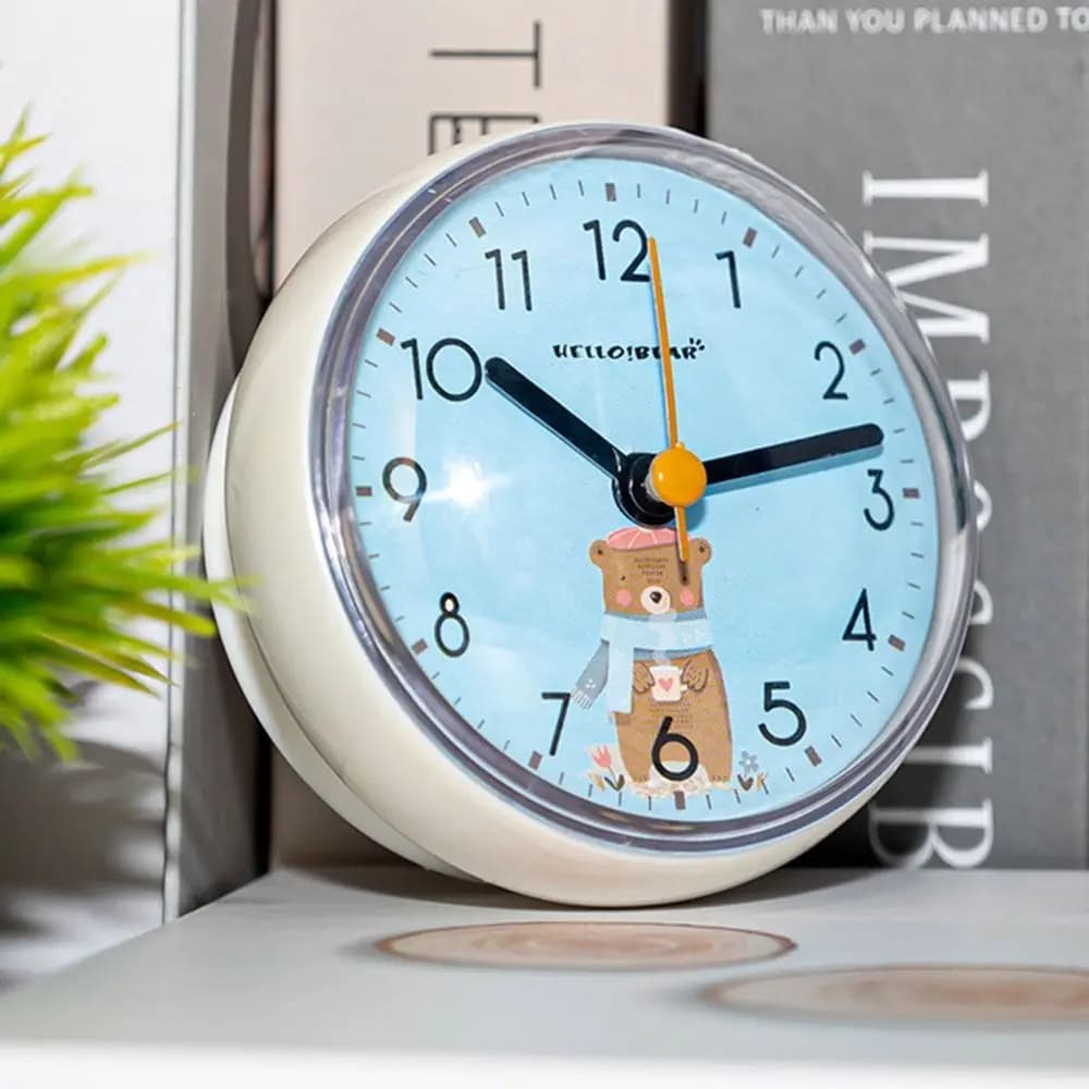 Mini ventouse horloge murale salle de bain Anti-buée étanche 7cm cuisine toilette petite horloge de 
