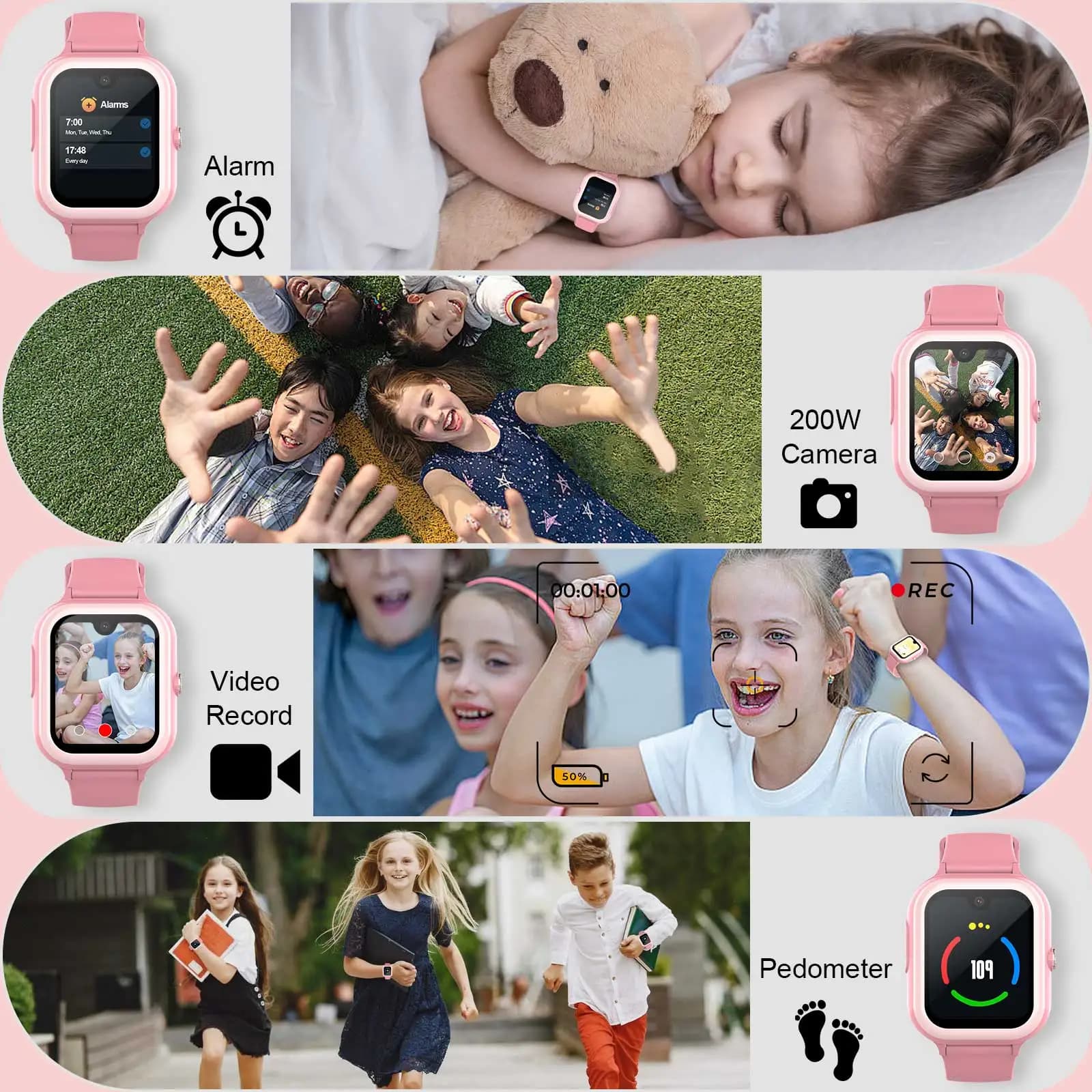 WONLEX-Montre Intelligente KT31 pour Enfants, 4G, SOS, WIFI, GPS Tracker, Écran AMOLED HD, Appel Vid