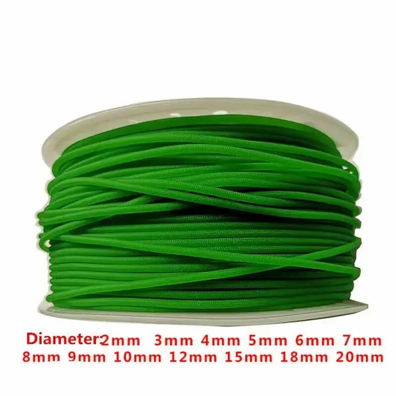 Courroie d'entraînement Ureabsolf ronde, surface rugueuse verte, diamètre 2mm, 3mm, 4mm, 5mm, 6mm, 8
