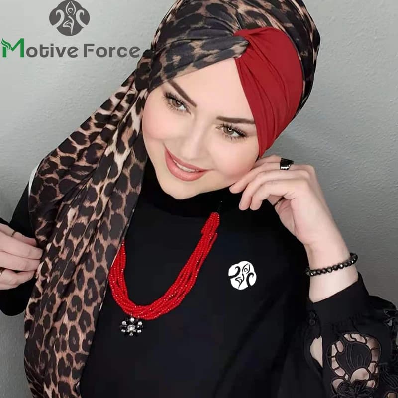Islam écharpe hijab léopard couture abaya modal femme musulman foulard femme hijabs pour femme jerse