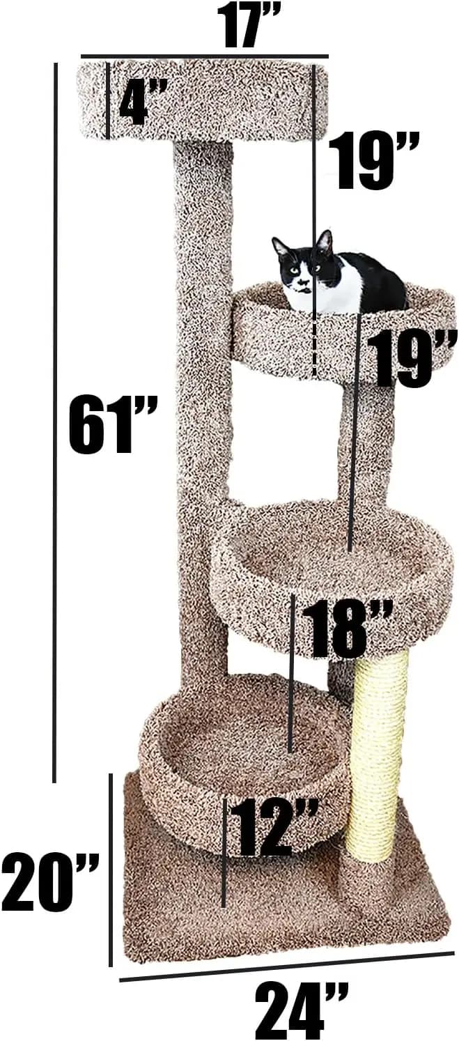Nouvel arbre à chat Cat Condos, beige, 24"L x 20"W x 61"H