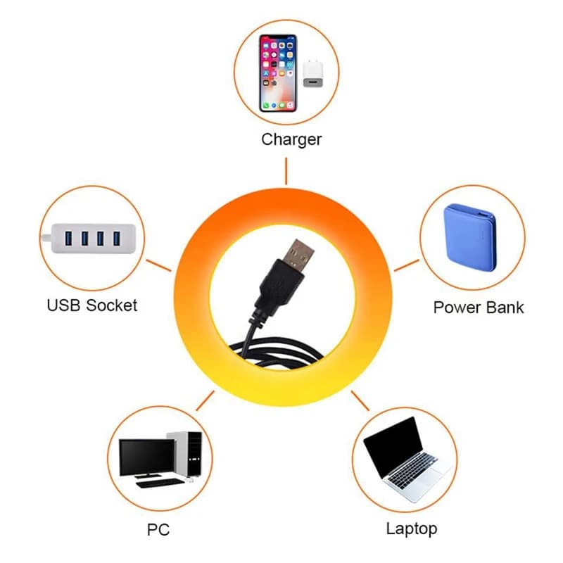 Lampe LED USB, budgétaire de lumière ambiante, photographie, escales murales, néons pour fête, chamb