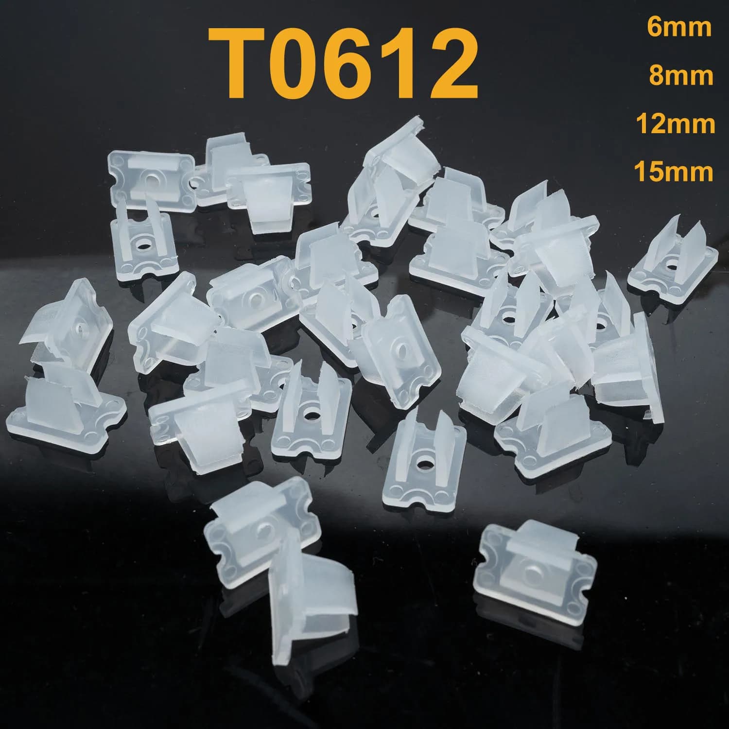 Clip de bande néon 6x12mm / 8x16mm 12mm 15mm, fixation de connecteur LED, Clips de montage en plasti