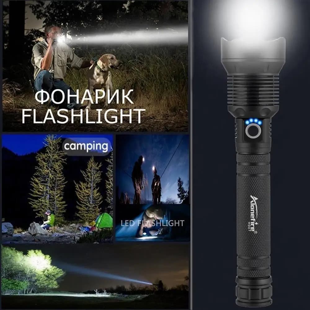 4000Lumen Zoom XHP70 LED lampe de poche haute puissance USB Rechargeable torche extérieure chasse Ca