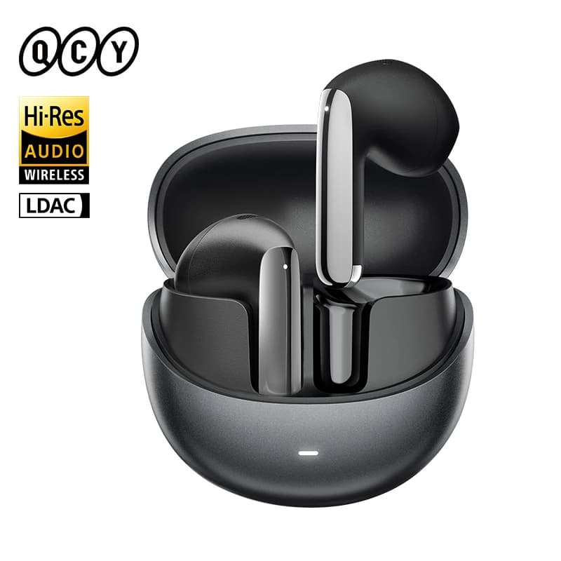 QCY-Écouteurs sans fil AilyBuds Pro+ ANC, HT10, Hi-Res Audio, AC Sat, Bluetooth 5.3, 6 micros, AI, H