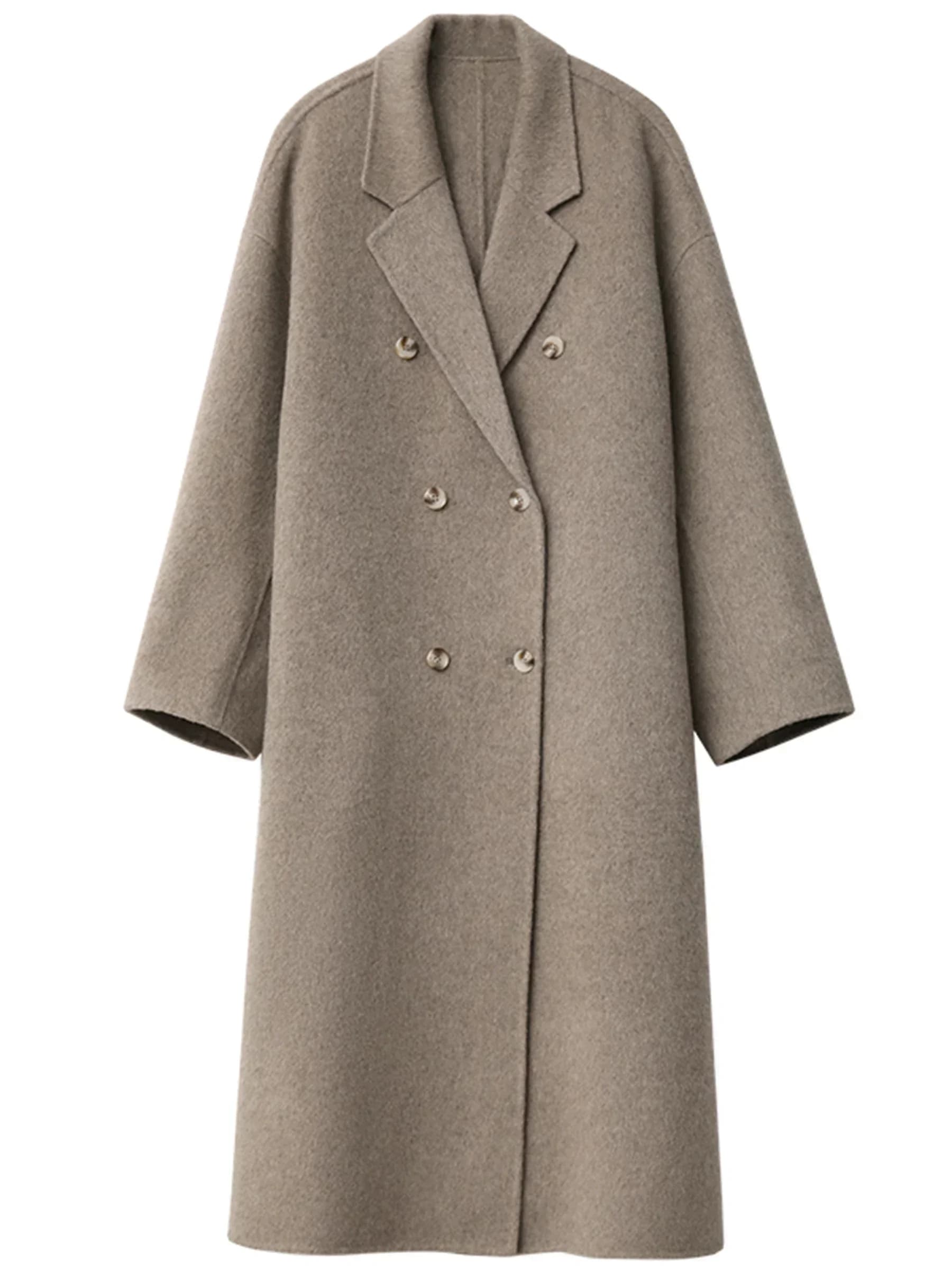 CHIC VEN – manteau en laine pour femme, Double boutonnage, basique, ample, décontracté, rétro, Long,