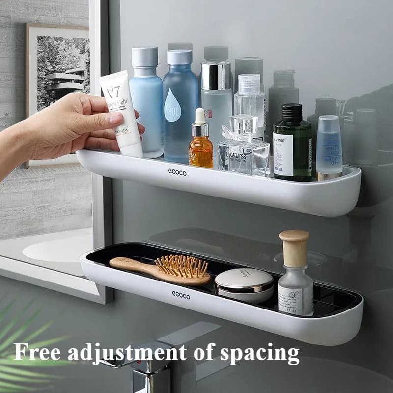 Étagères de salle de bain ECOCO, organisateur de rangement mural, étagère à serviettes, support à sh