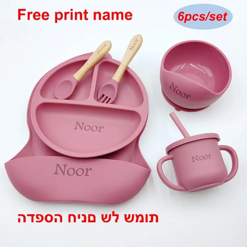 Vaisselle en Silicone pour enfants, ensembles d'alimentation pour bébé, bol à ventouse, assiette à m