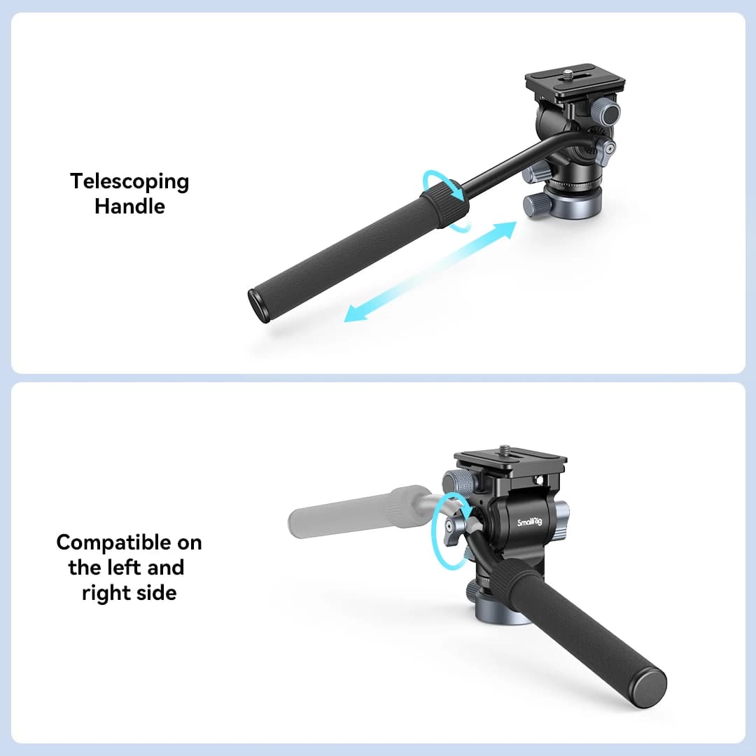 SmallRig – trépied tête vidéo fluide avec Base de nivellement, plaque à dégagement rapide CH20 pour 