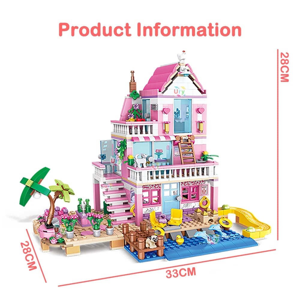 Décennie s de construction série Friends City pour enfants, ensembles de figurines, villa de vacance