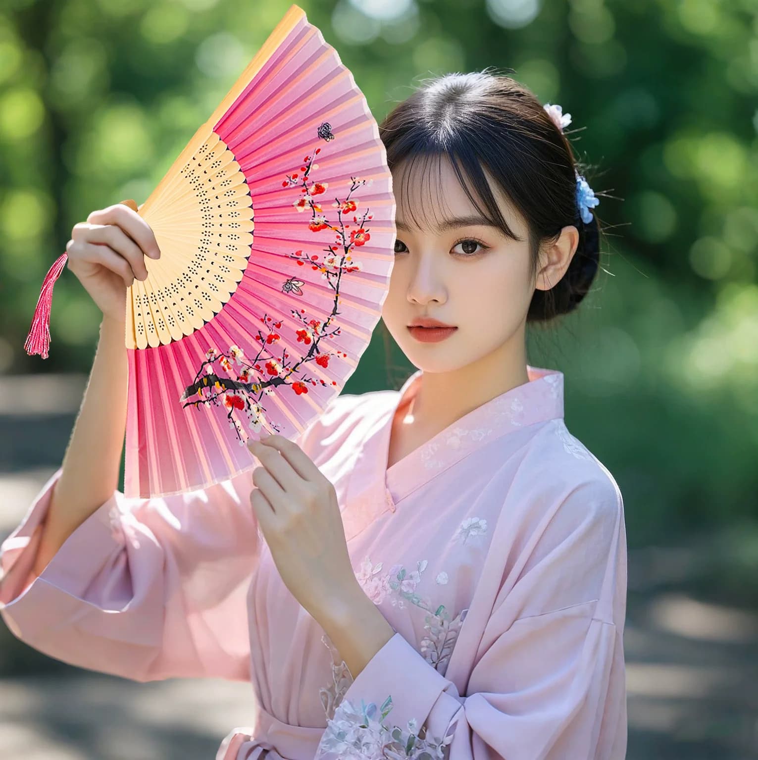 Éventail Pliant Vintage en Soie et Bambou, Éventails Chinois pour Femmes, Éventail de Danse, Accesso