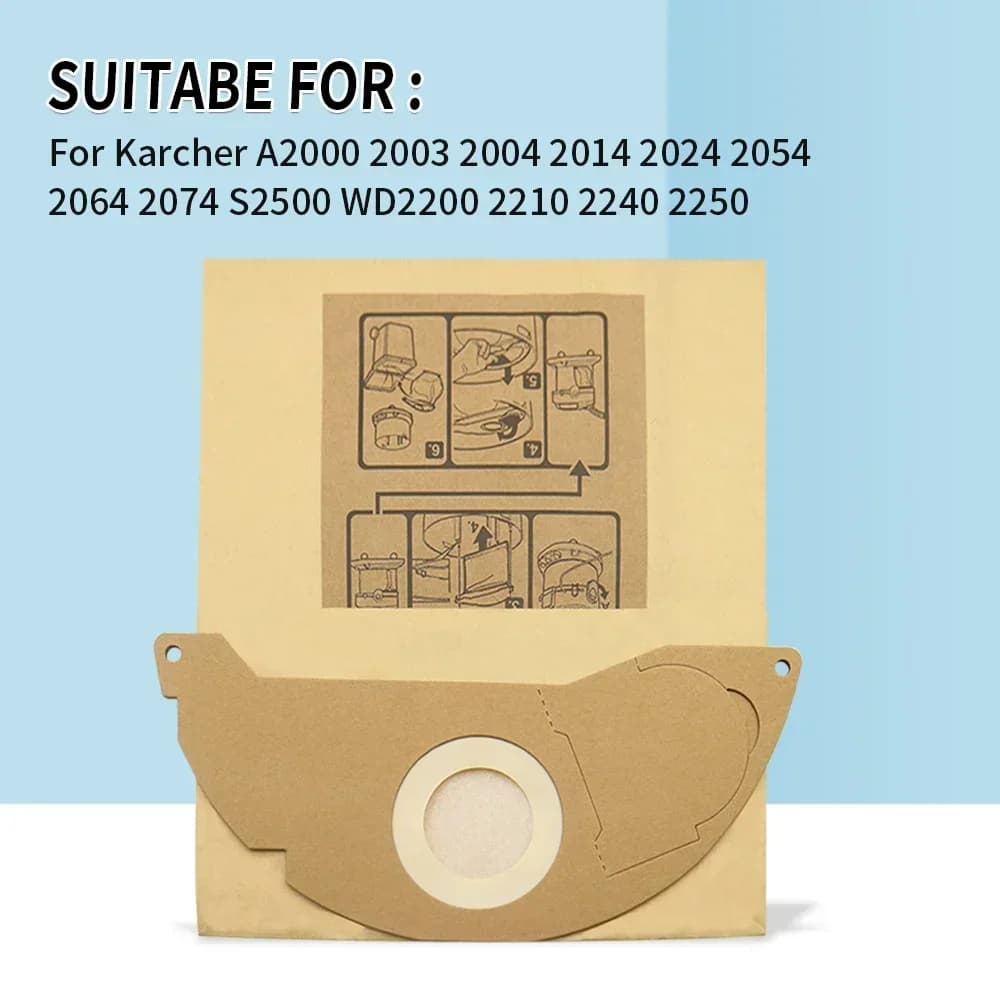 Sacs en papier HEPA Pound pour aspirateur Karcher, pour modèles WD2250 WD3.200 MV2 MV3 WD3 A1000 A22