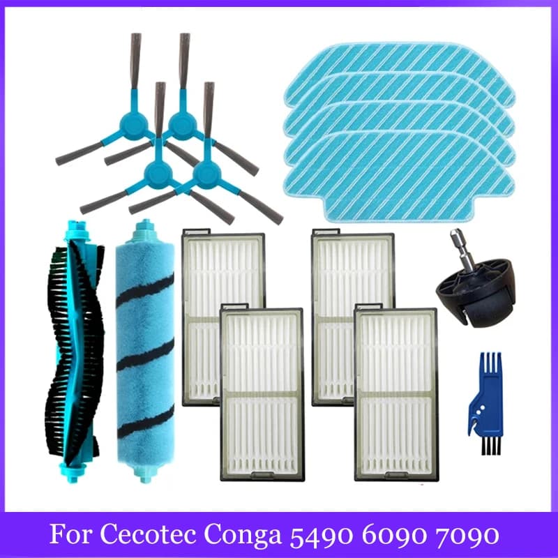 Accessoires pour aspirateur Robot Cecotec Conga 5490 6090 7090, brosse latérale principale, filtre H