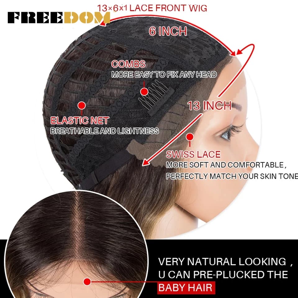 FREEDOM – perruque Lace Front Wig synthétique ondulée longue et profonde, perruque Lace Wig blonde o