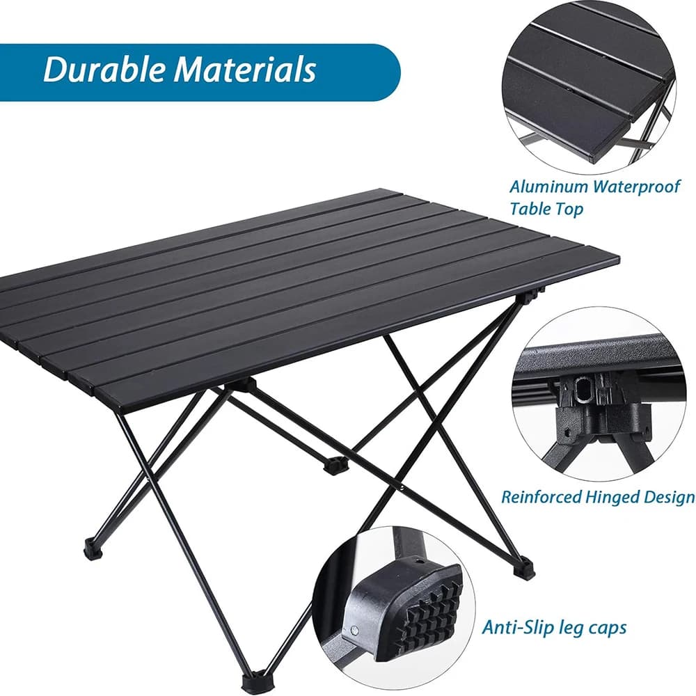 Table pliante pour Camping en plein air, bureau en aluminium avec sac de transport, Table légère pou